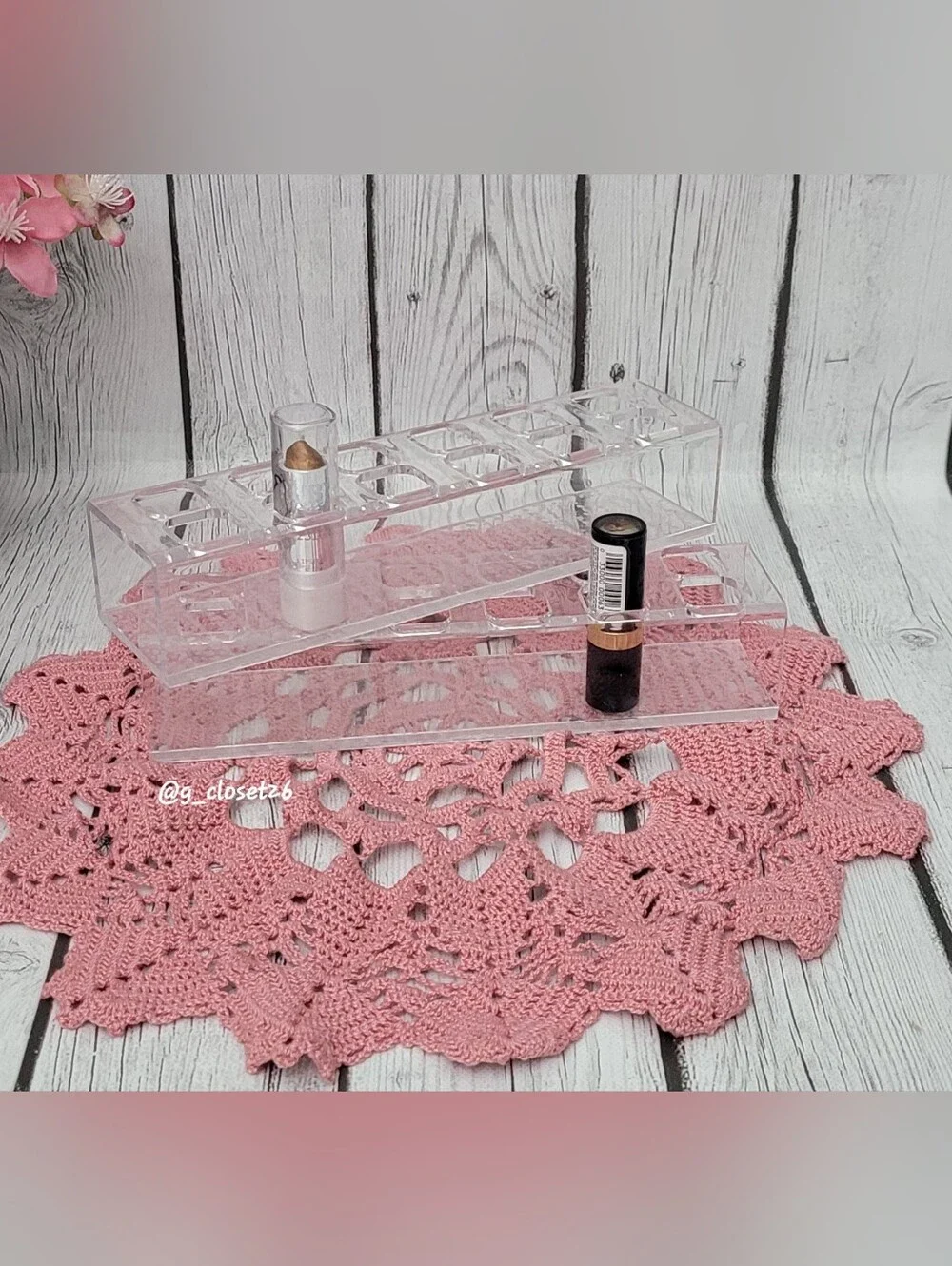 2 Clear Acrylic Lipstick & Cosmetic Organizer - Transparent